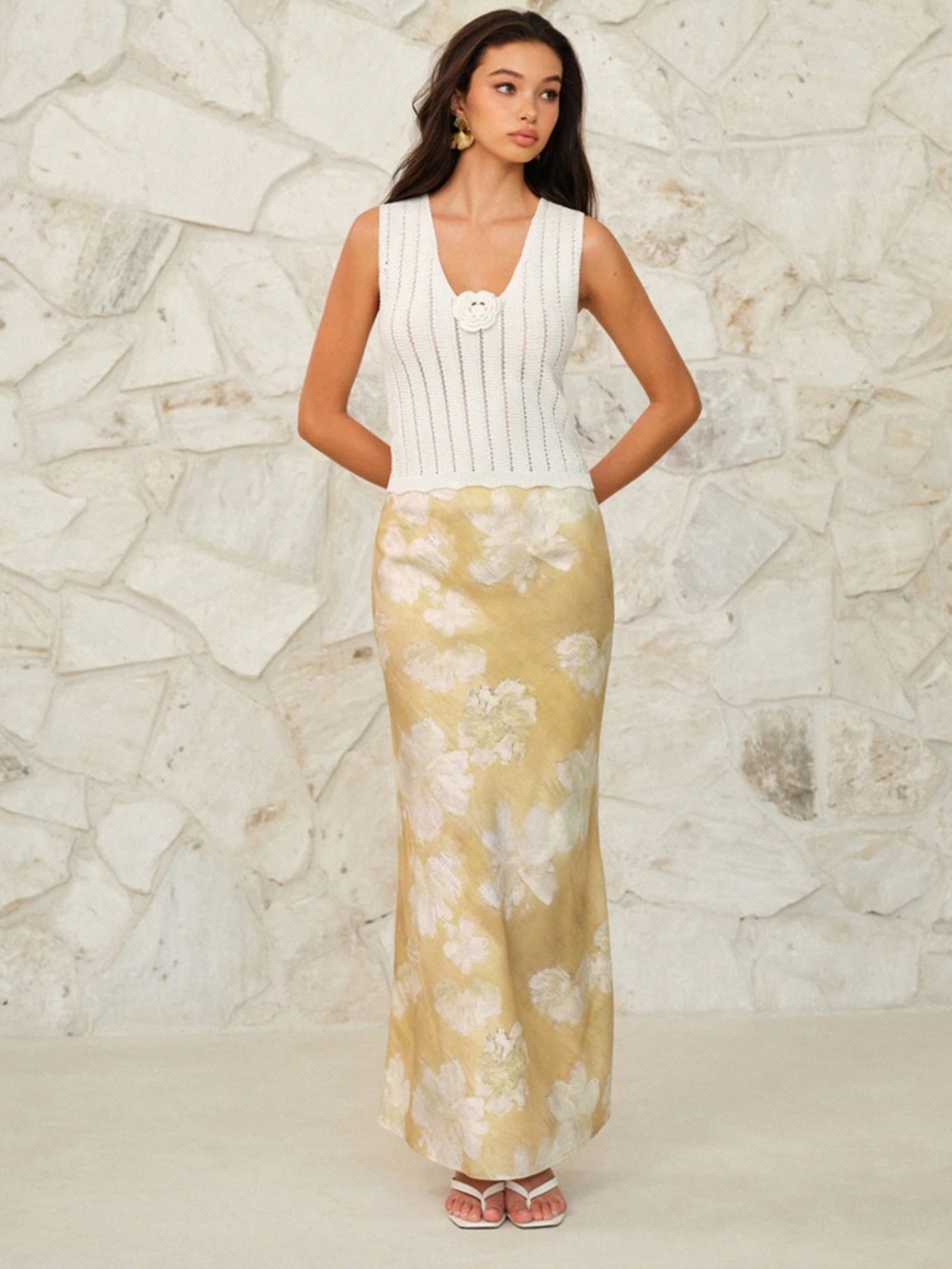 Commense Floral Print Maxi Skirt Size Large NWT - Picture 2 of 4